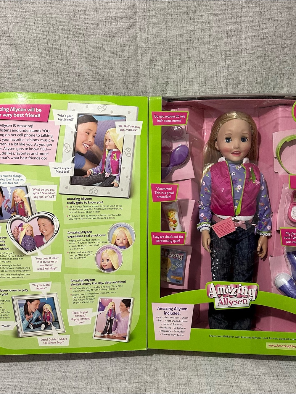 Vintage Amazing Allysen Interactive Talking Doll by Playmates In box, HTF!!